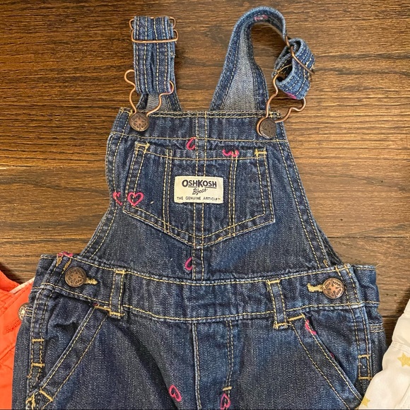 Set of 3 12 Month OshKosh B’Gosh Overalls - Picture 3 of 4